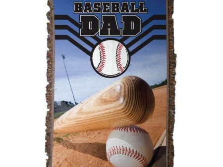 Baseball Dad Woven Blanket on Sale