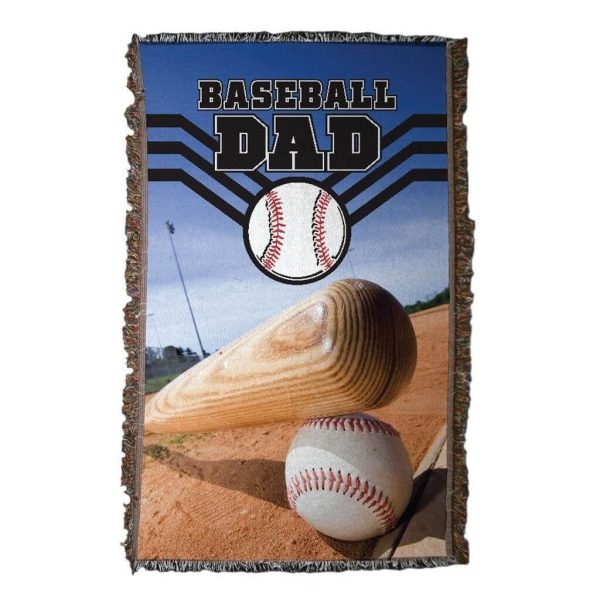 Baseball Dad Woven Blanket on Sale