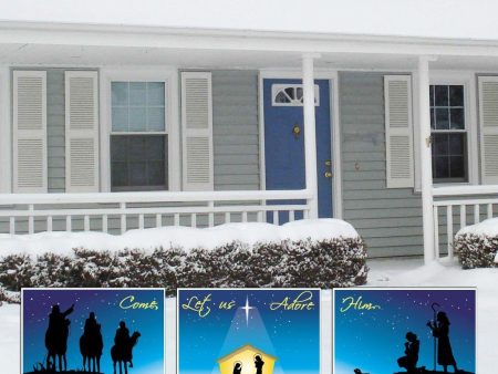 Nativity Christmas Yard Sign Display #3 - 3 Pieces | 9 EZ Stakes Included on Sale