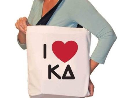 I Love Kappa Delta Canvas Tote Bag Online Sale