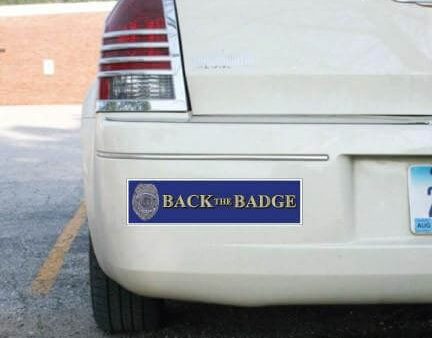 Back The Badge Bumper Sticker - 3 x11.5  Discount