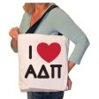 I Love Alpha Delta Pi Canvas Tote Bag Hot on Sale