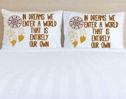 Dumbledore Quote  In dreams we enter a world...  Pillowcases Set of 2 For Discount