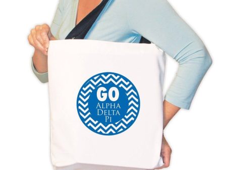 Alpha Delta Pi Canvas Tote Bag - Chevron Stripe Online Sale