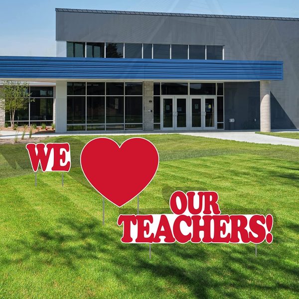 We Love Our Teachers Yard Card - 3 pcs Supply