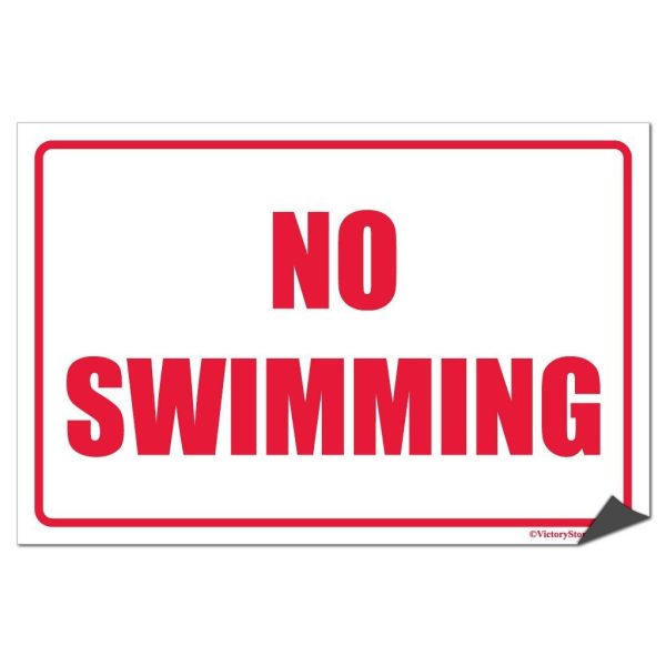 No Swimming Horizontal Sign or Sticker Online