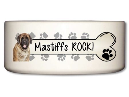 Mastiffs Rock Ceramic Dog Bowl Online now