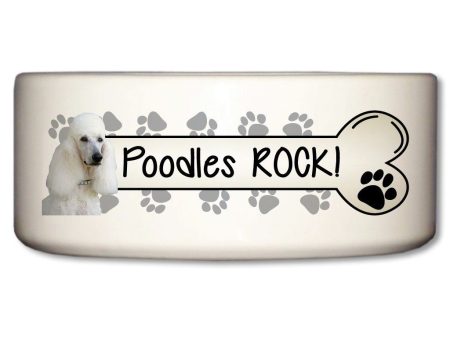 Poodles Rock Ceramic Dog Bowl Sale