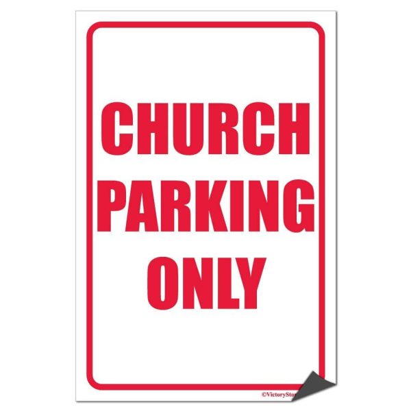 Church Parking Sign or Sticker Cheap