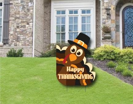 16.3 x21.8  Happy Thanksgiving Turkey Yard Sign Supply