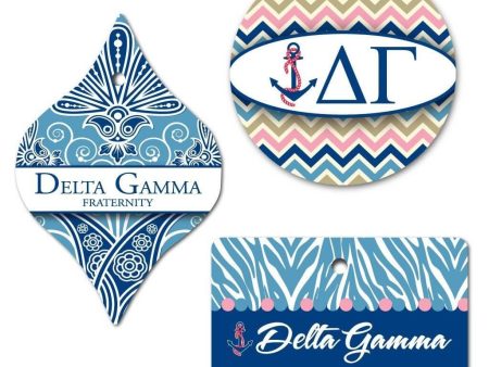 Delta Gamma Ornament Set of 3 Shapes Fashion