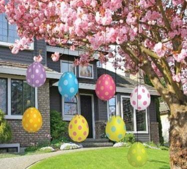 FLAT Hanging Easter Eggs Decorations Cheap