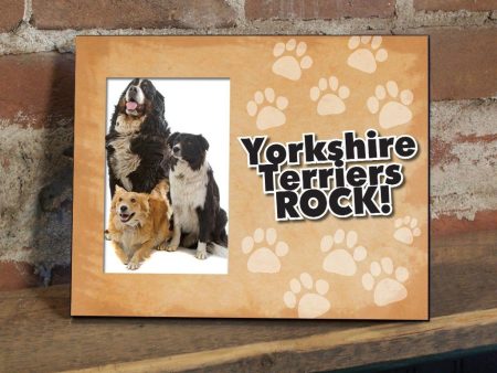 Yorkshire Terriers Rock Dog Picture Frame Sale