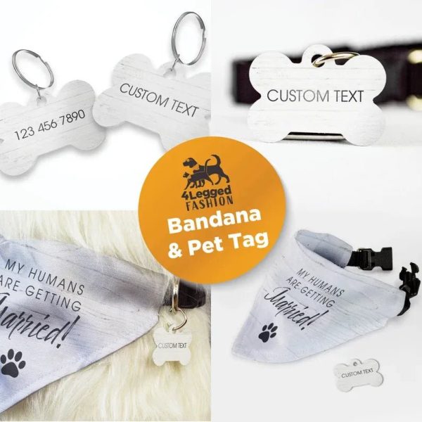 Wedding Dog Bandana and Tag | Bundle Cheap