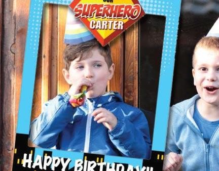 Superhero Birthday Theme Photo Booth Frame and Props Online now