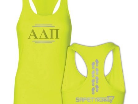 Alpha Delta Pi Neon Yellow SafetyRunner Ladies Performance Racerback Tank Top Online Hot Sale