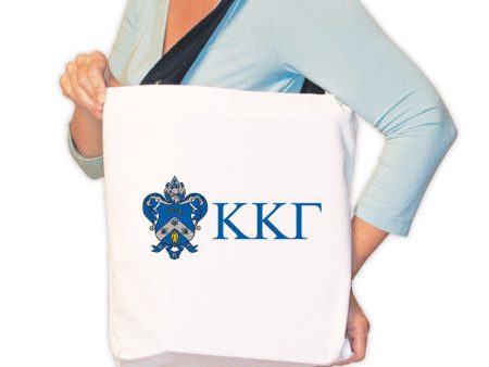 Kappa Kappa Gamma Canvas Tote Bag - Coat of Arms and Greek Letters Sale