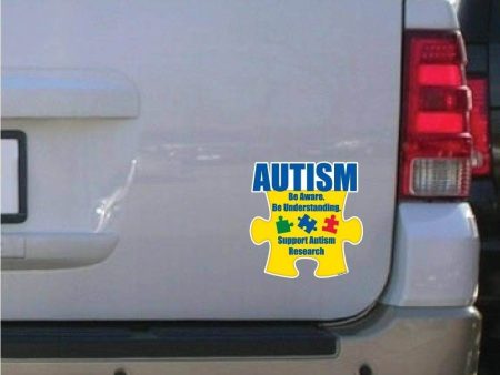 Autism Awareness Puzzle Piece  Be Aware...  Car Magnet 8.25  x 8.25  Online Sale