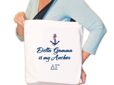 Delta Gamma Canvas Tote Bag - Delta Gamma is My Anchor on Sale