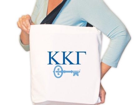 Kappa Kappa Gamma Canvas Tote Bag - Greek Letters and Key Design Online