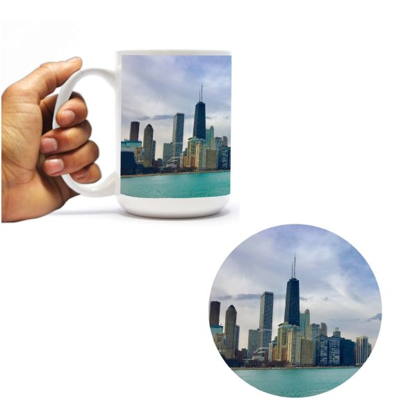 Chicago Skyline Mug & Coaster Gift Pack Supply