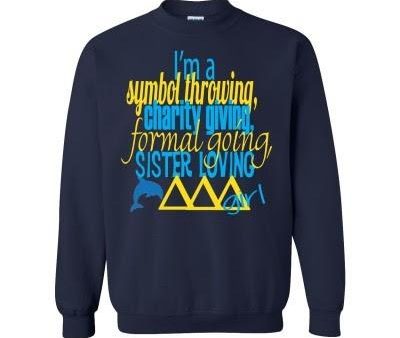 Tri Delta Black Crewneck Sweatshirt Fashion