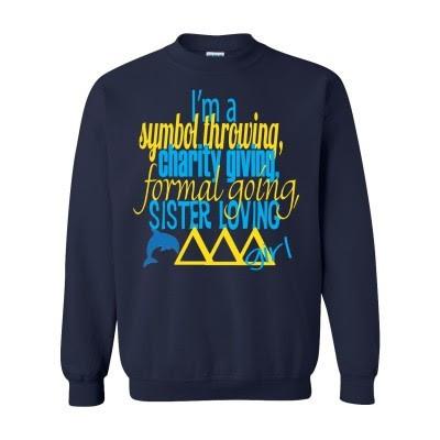 Tri Delta Black Crewneck Sweatshirt Fashion