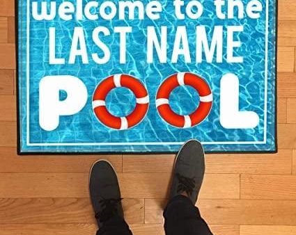 Custom Welcome to the Pool Doormat Discount