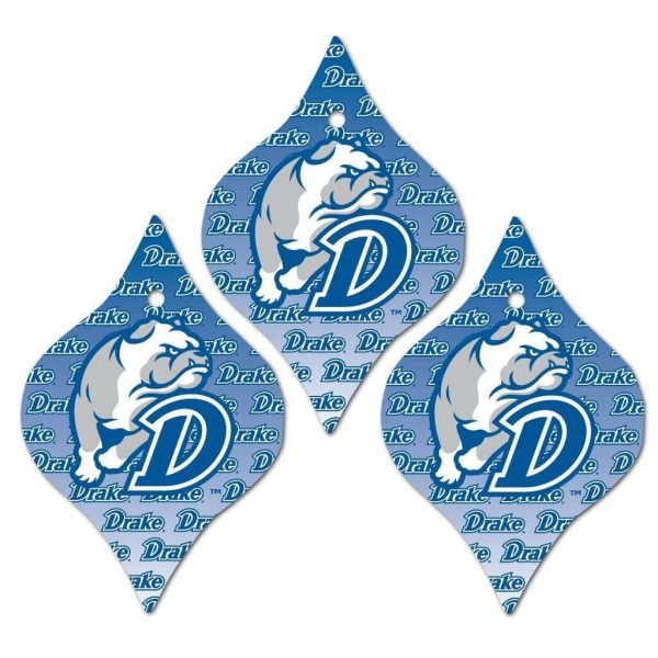 Drake University Tapered Ornament Set of 3 For Discount