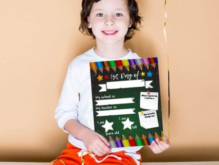 First Day of School Laminated Chalkboard Interview Sign Set For Sale