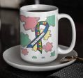 Autism Awareness Blue Ribbon Coffee Mug For Sale