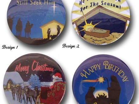 Set of 4 Different Christmas Pinback Buttons Online Hot Sale