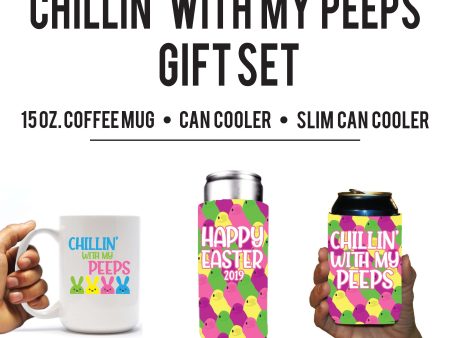 Chillin  With My Peeps Mug & Can Cooler Gift Set For Sale