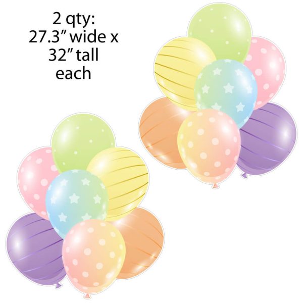 Giant Pastel Balloon Clusters Yard Card Back Fillers For Discount