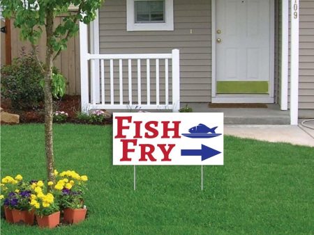 12 x 24  Fish Fry Directional Yard Sign Supply