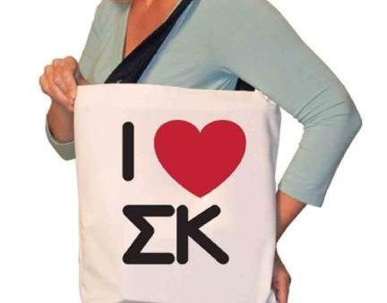 I Love Sigma Kappa Canvas Tote Bag on Sale