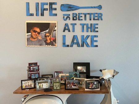 Life is Better on the Lake w Custom Photo Decorative Wall Art Online now