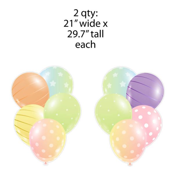 Giant Pastel Balloon Clusters Yard Card Back Fillers For Discount