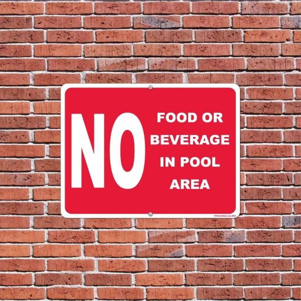 No Food or Beverage in Pool Area Sign or Sticker For Discount