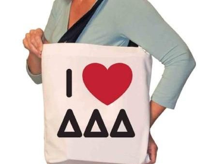 I Love Tri Delta Canvas Tote Bag Supply