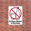 No Glass Allowed in Pool Area Sign or Sticker For Discount