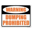 Warning Dumping Prohibited 18 x24  Aluminum Sign Sale