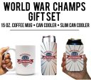 Back to Back World War Champs Mug & Can Cooler Gift Set on Sale