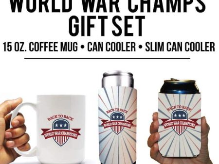 Back to Back World War Champs Mug & Can Cooler Gift Set on Sale