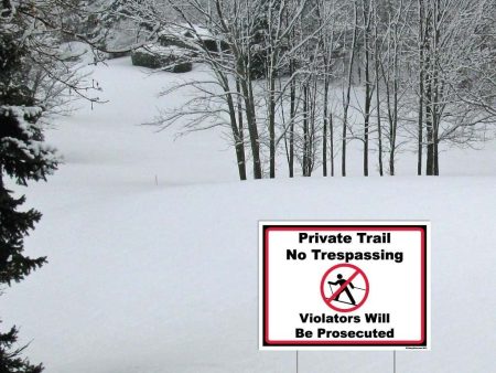 Skiing Private Trail No Trespassing Signage Online