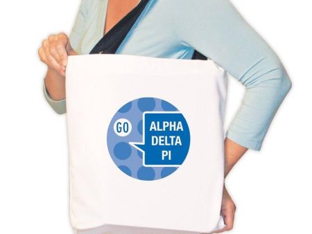 Alpha Delta Pi Canvas Tote Bag - Go Alpha Delta Pi! Online Sale