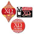 Chi Omega Ornament Set of 3 Shapes Online Sale