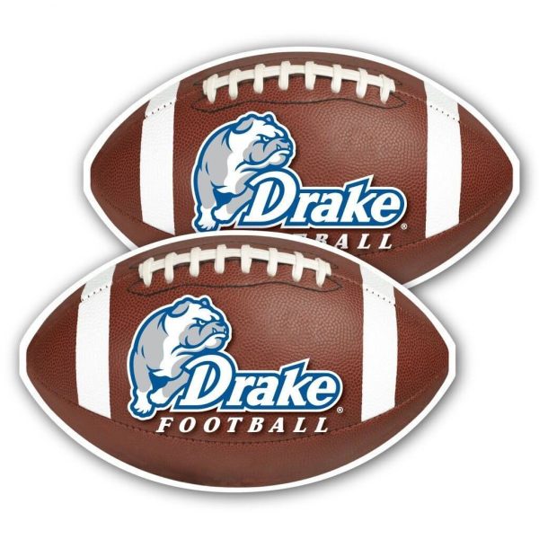 Drake University Football Window Decal Set of 2 Online Hot Sale