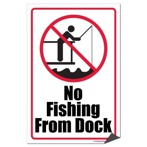 No Fishing From Dock Sign or Sticker Hot on Sale