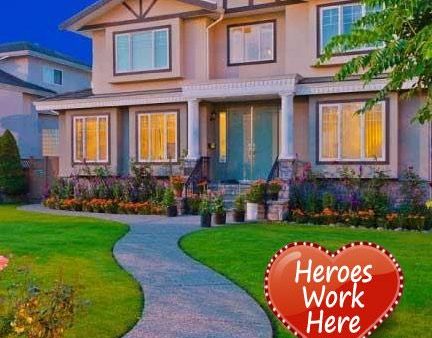 Giant Heroes Work Here Lighted Heart Yard Sign Cheap